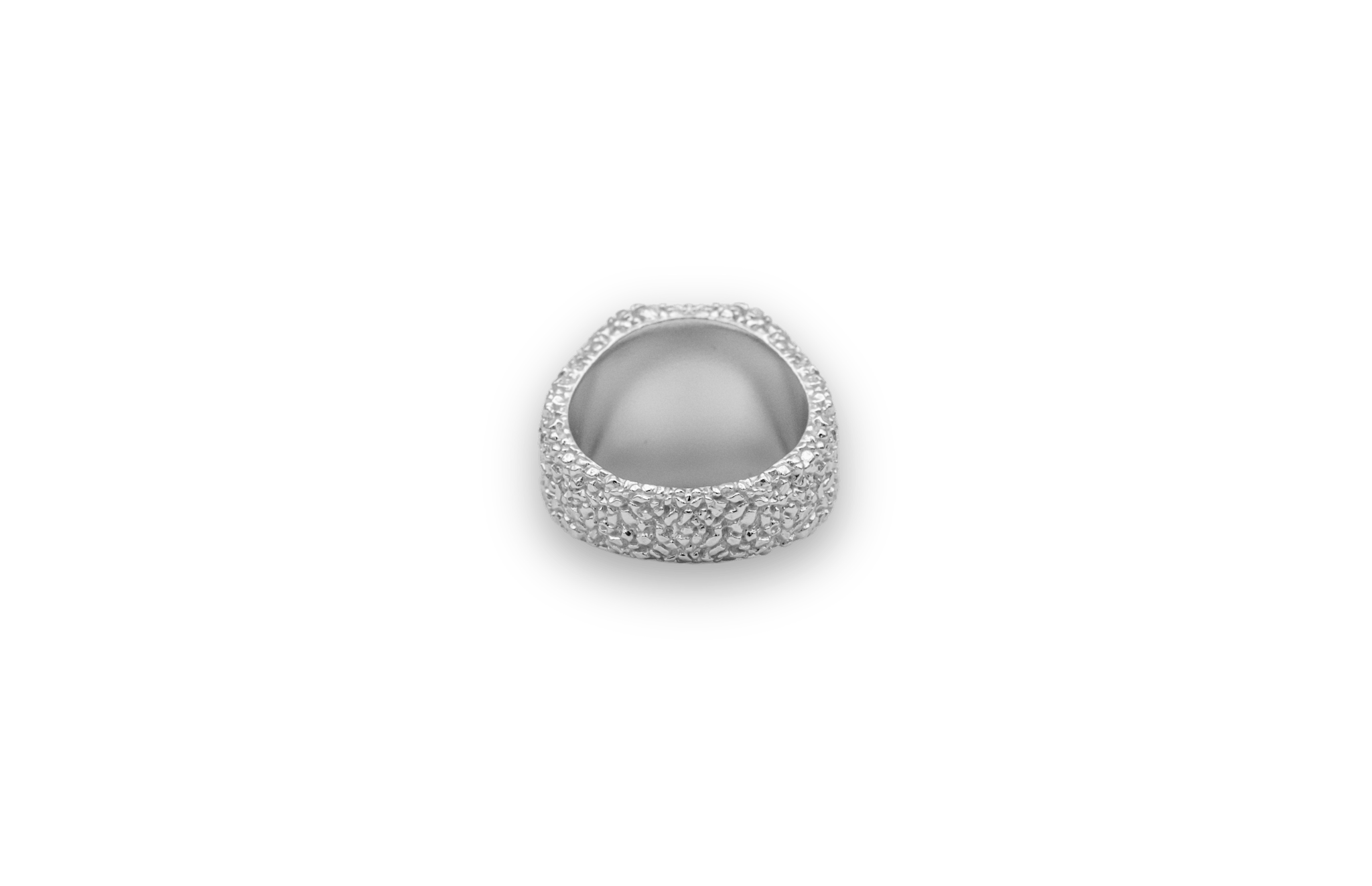 IX Crunchy Cushion Blue Enamel Ring Silver