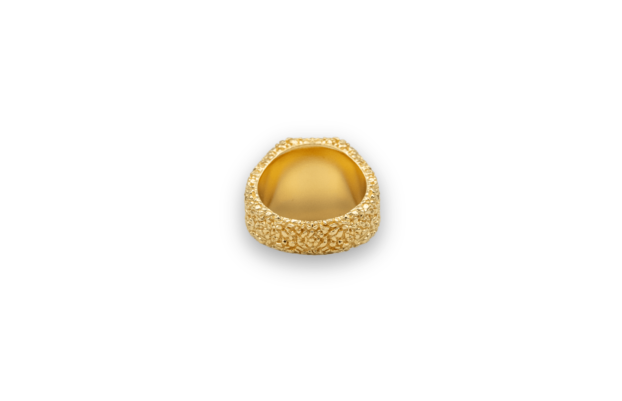 IX Crunchy Cushion Blue Enamel Signet Ring