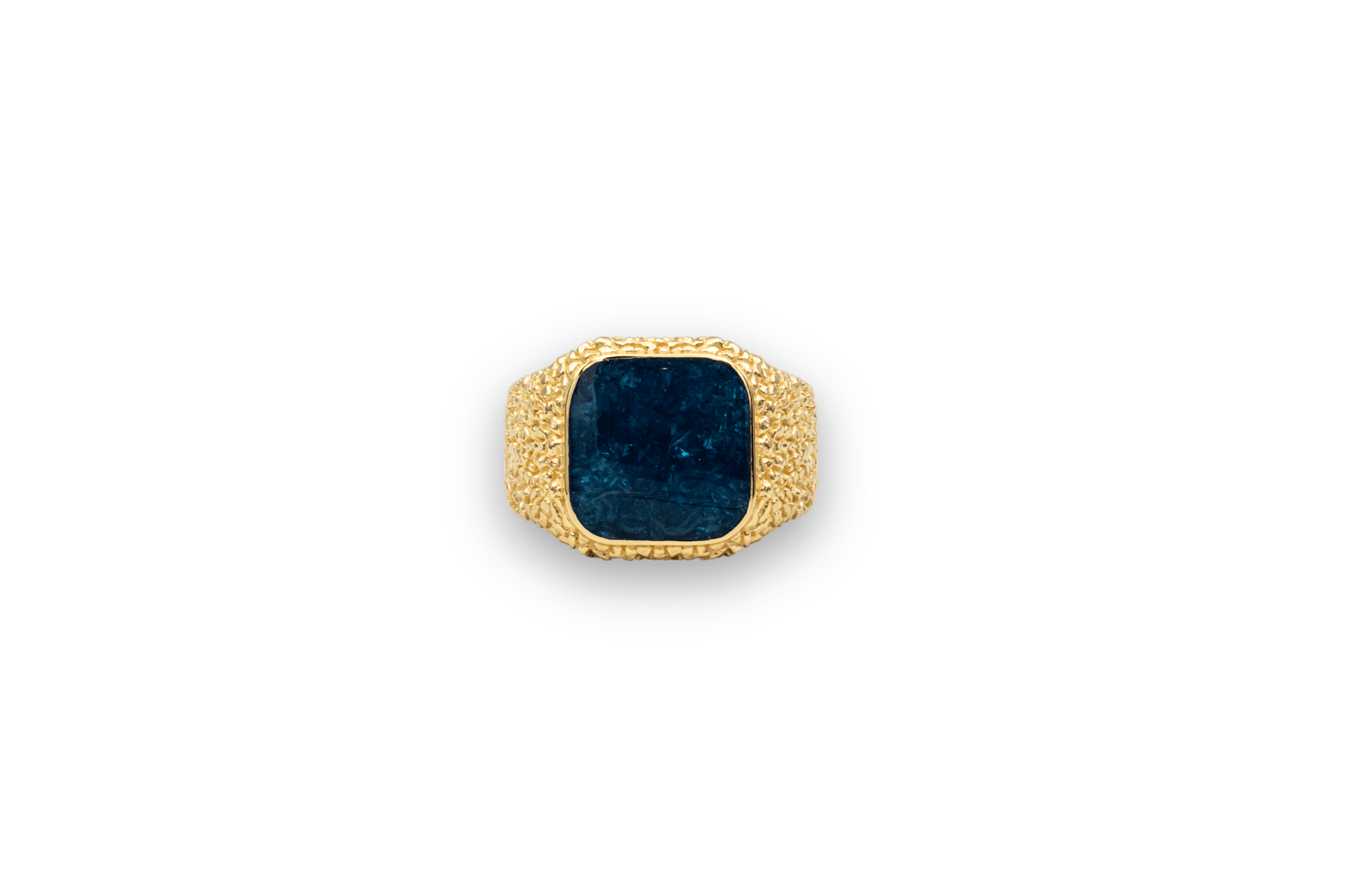 IX Crunchy Cushion Blue Enamel Ring