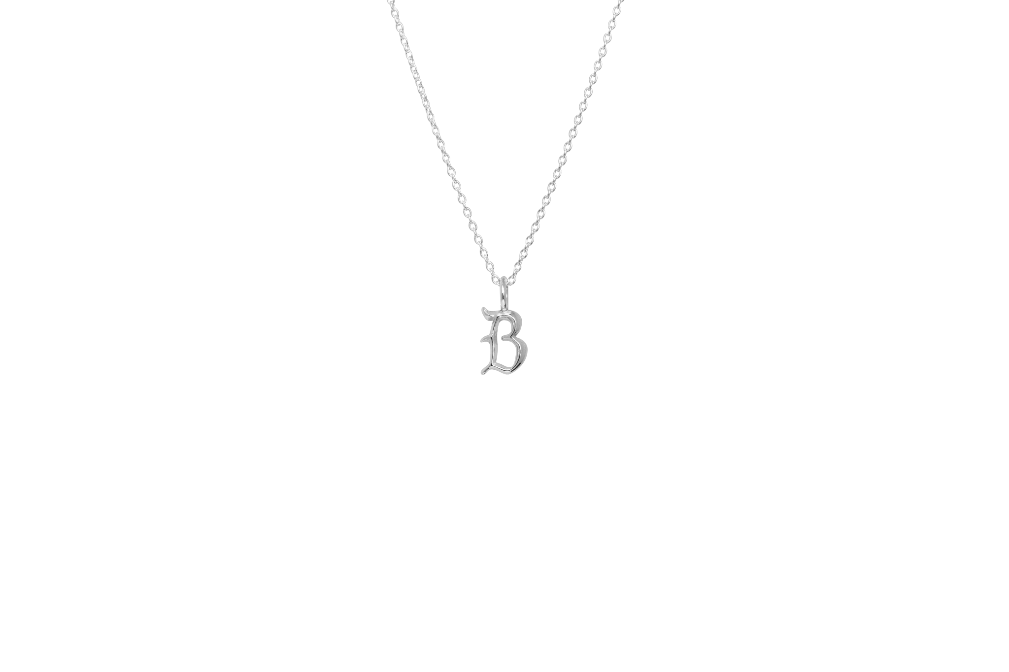 IX B Letter Charm Silver