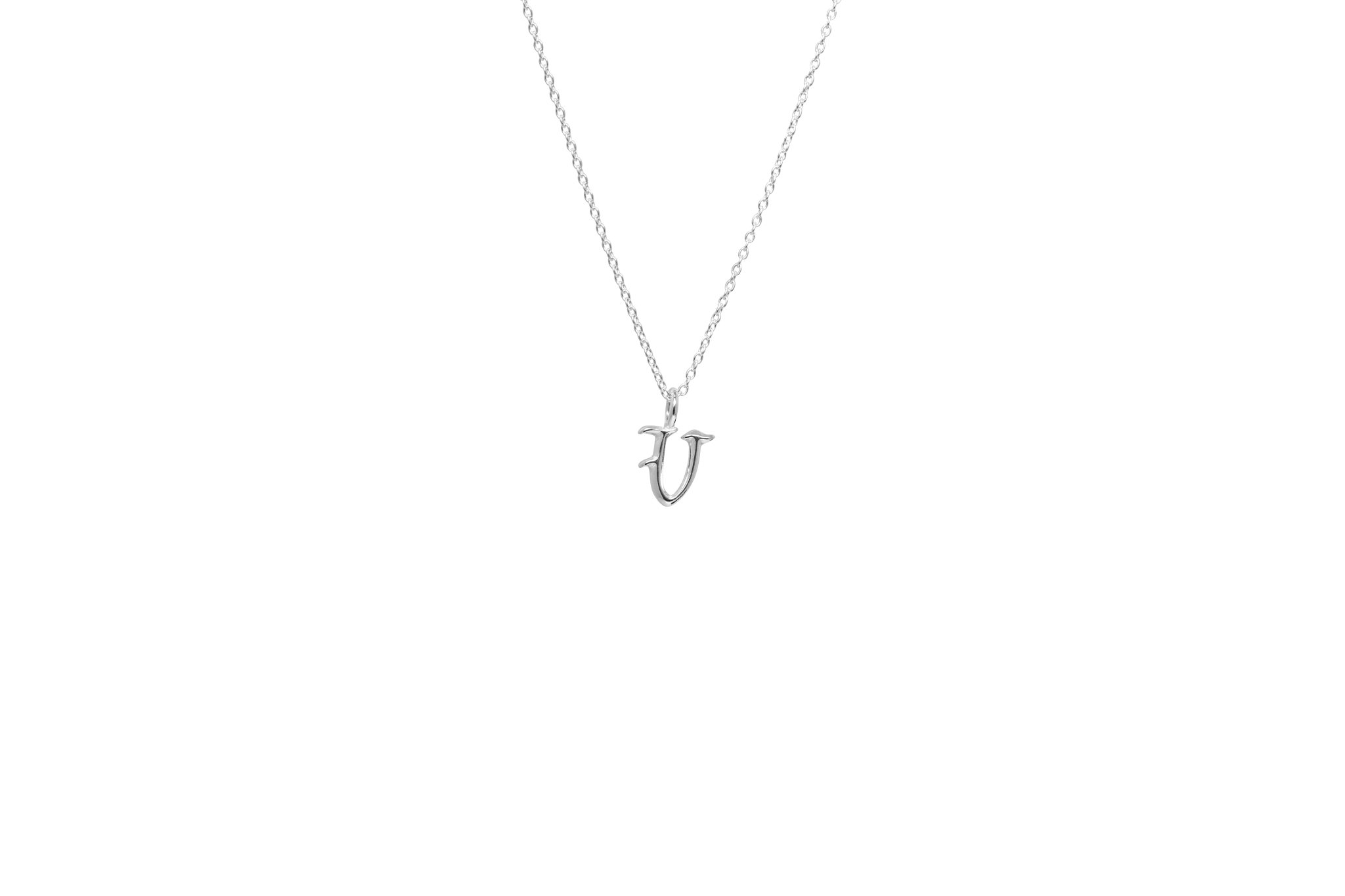 IX V Letter Charm Silver