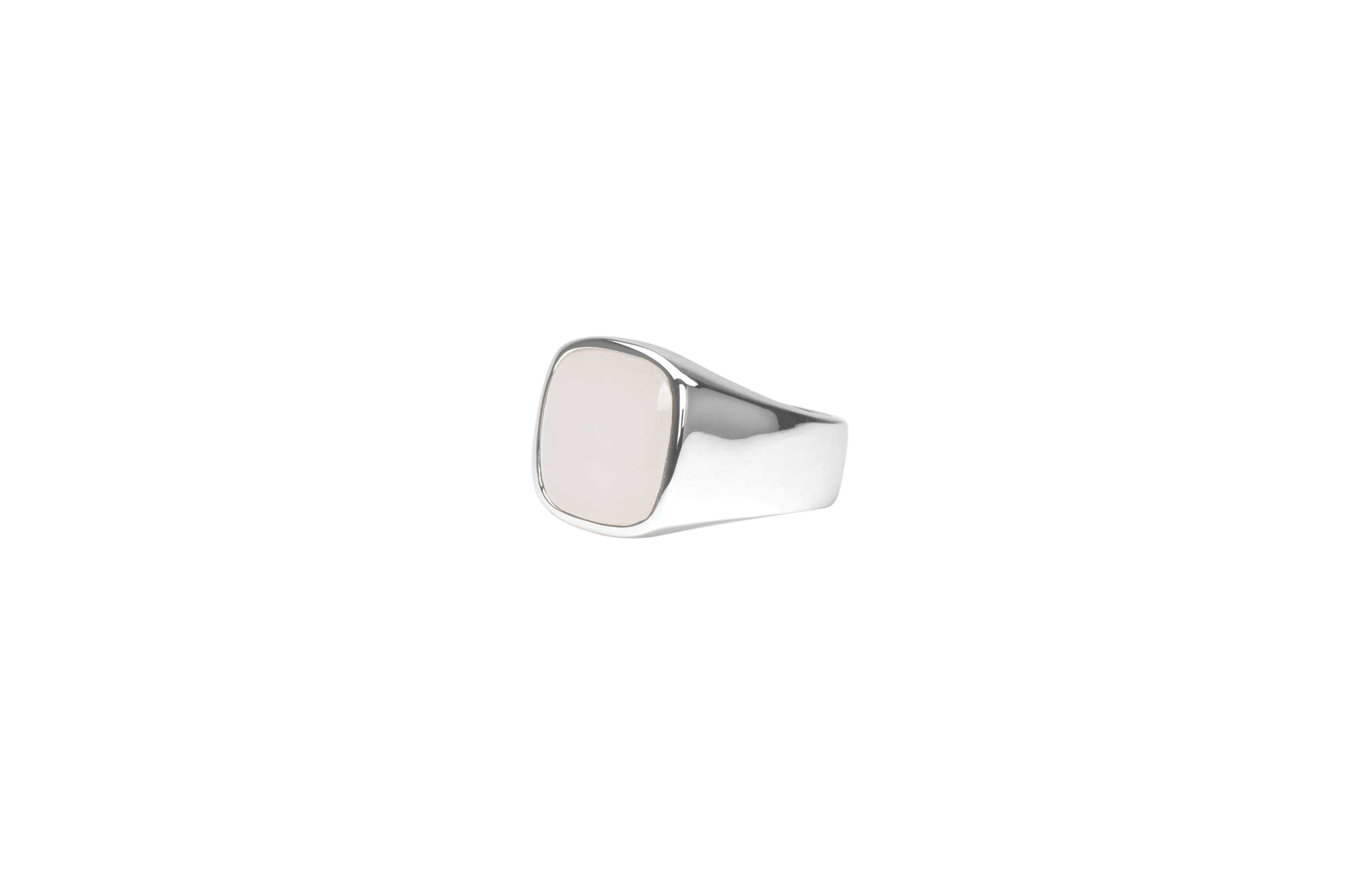 IX Cushion Signet Ring Moonstone Silver