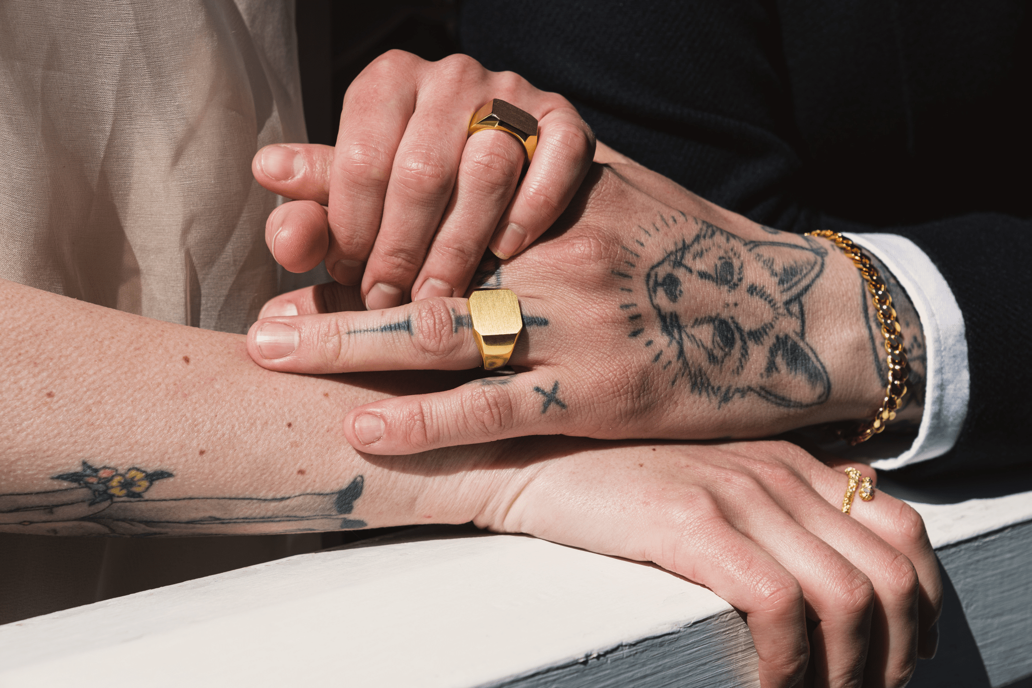 IX Octagon Signet Ring Gold 14K