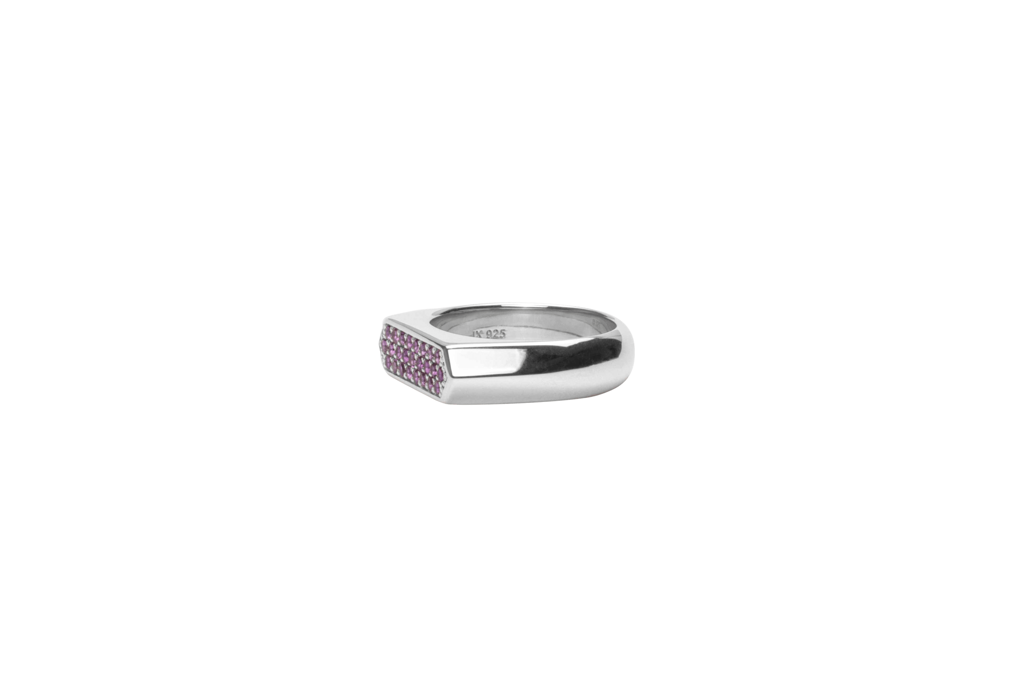 IX Mini Hexagon Ring Purple Silver