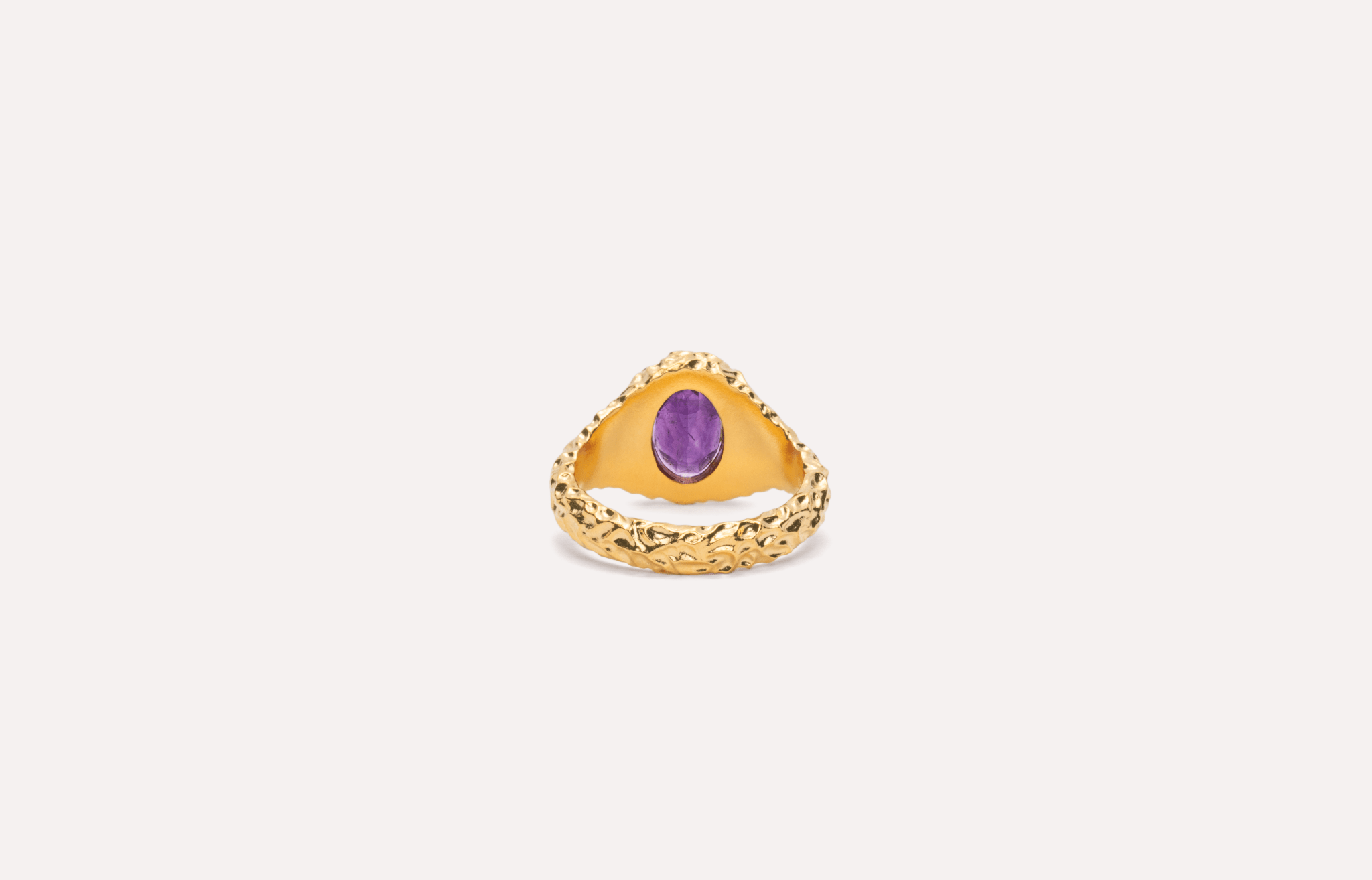 IX Crunchy Ornate Amethyst Signet Ring