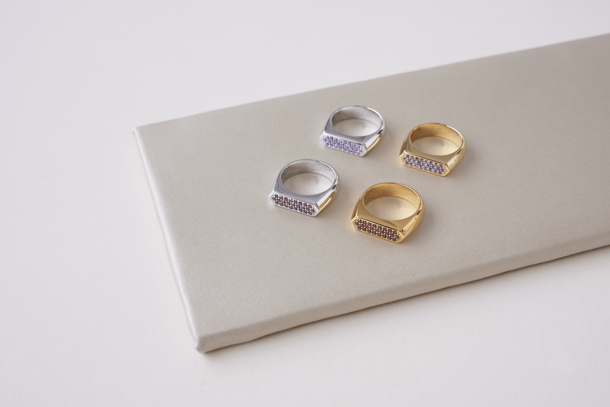 IX Mini Hexagon Ring Purple Silver