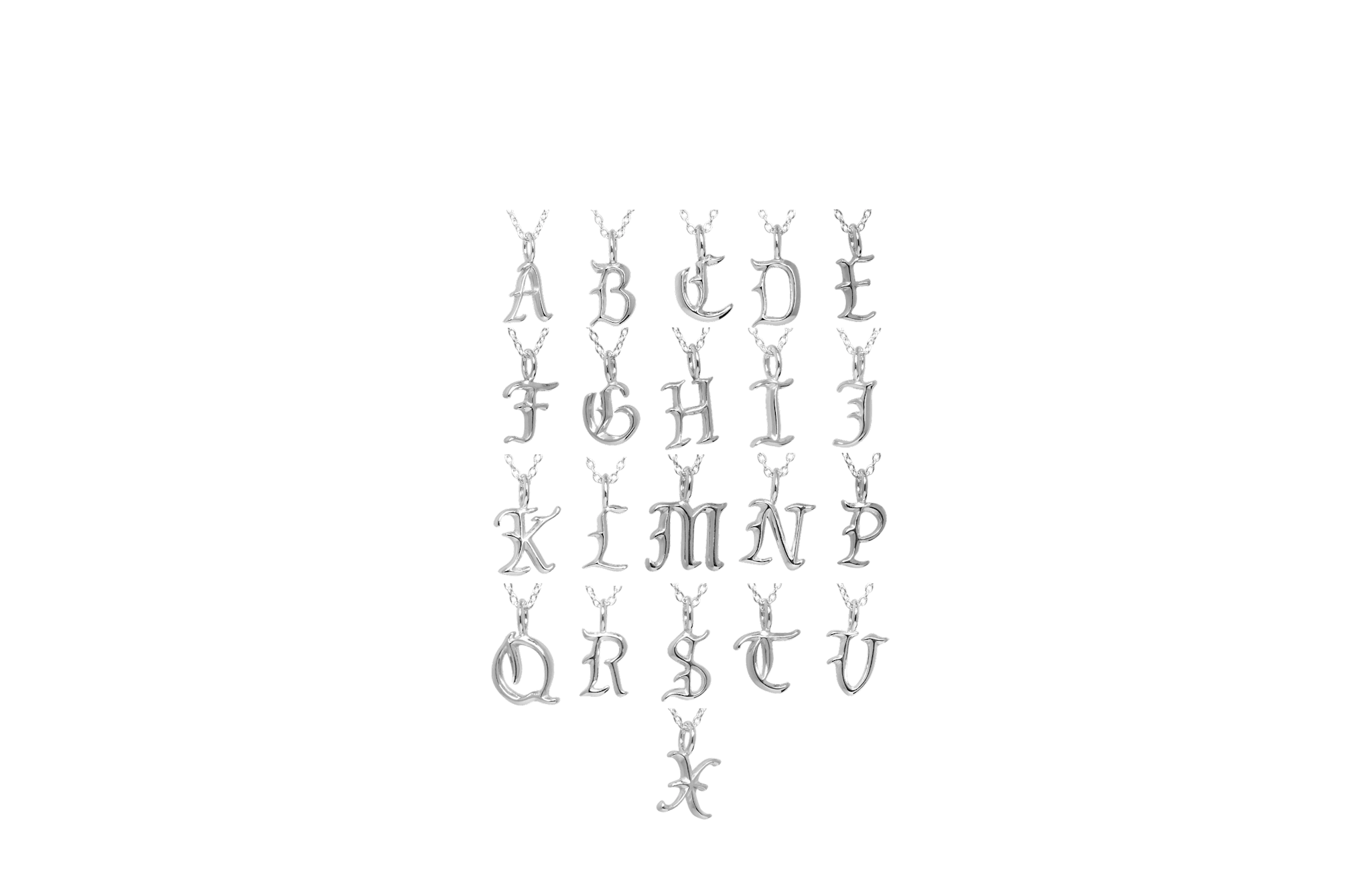 IX Letter Charm Silver