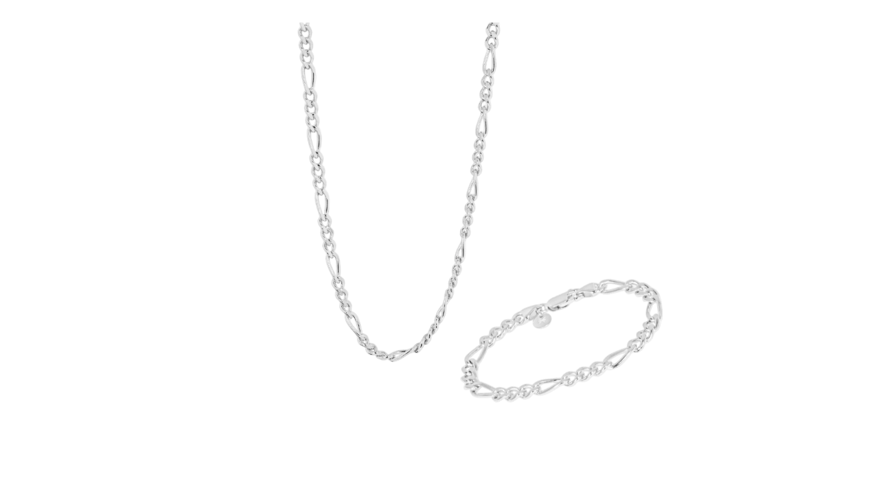 IX Chunky Figaro Silver Smykkesæt