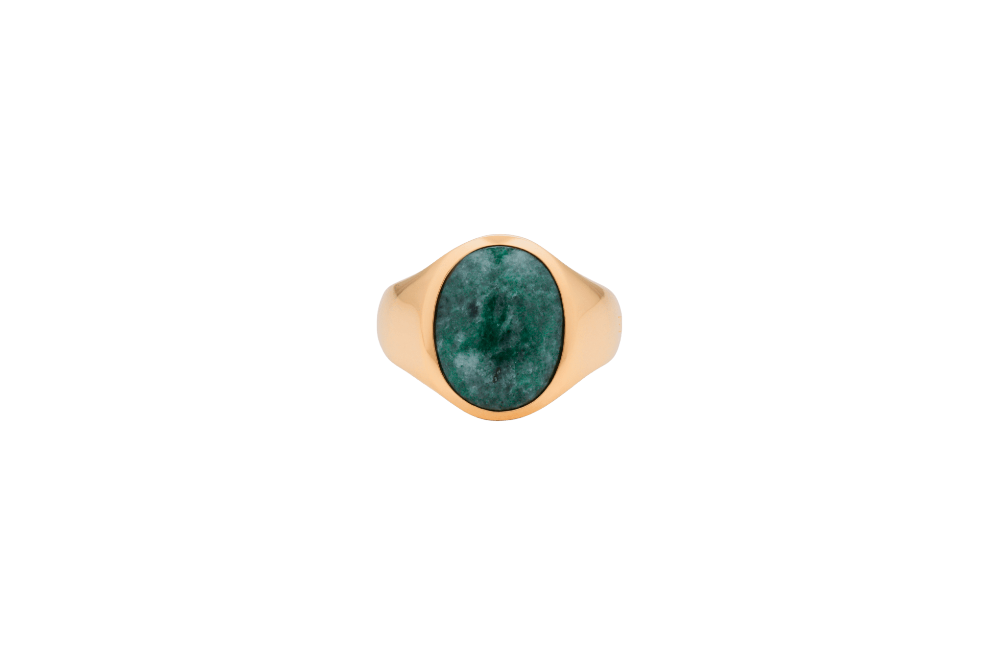 IX Oval Signet Ring Green Marble