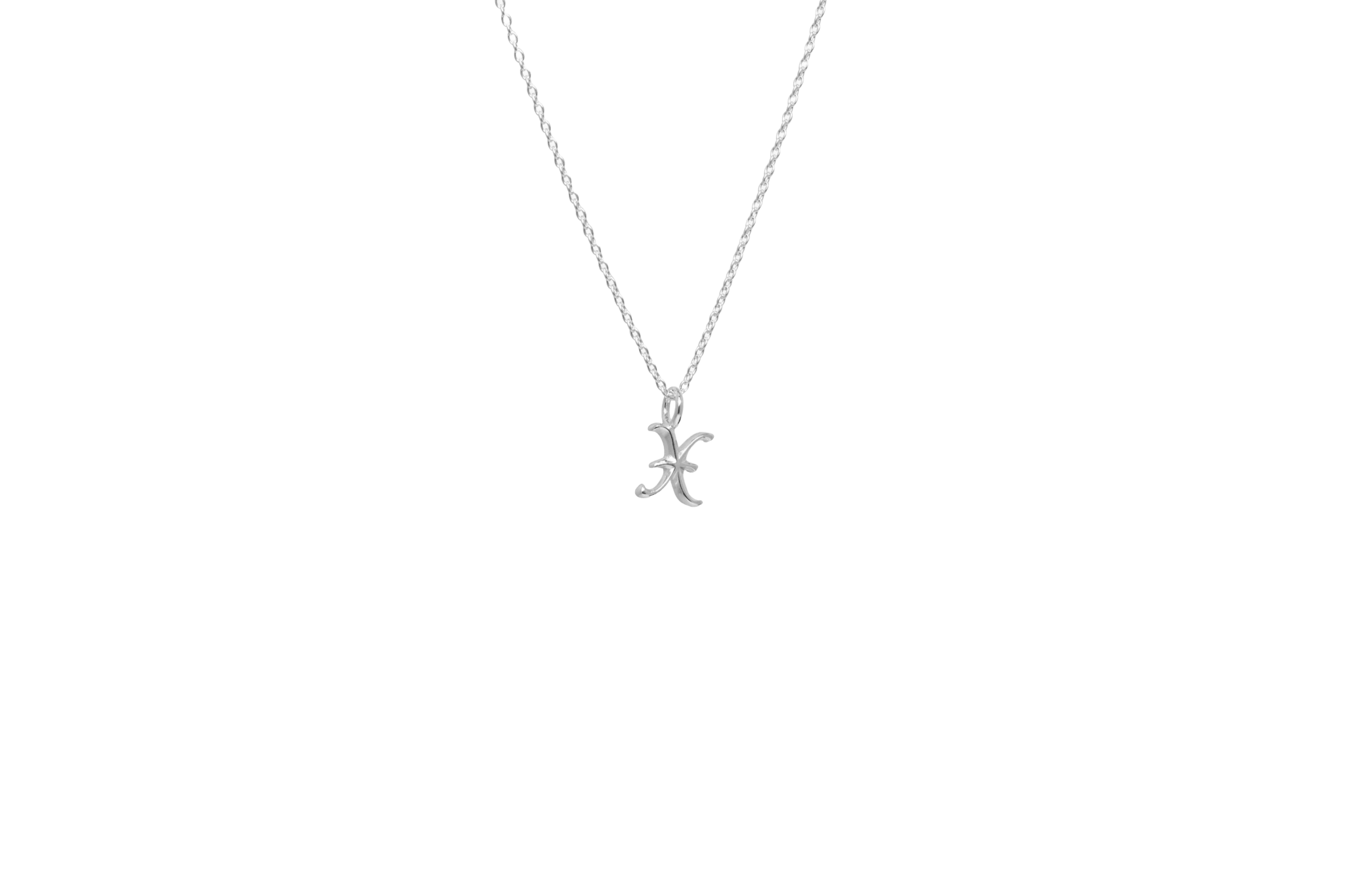 IX X Letter Charm Silver