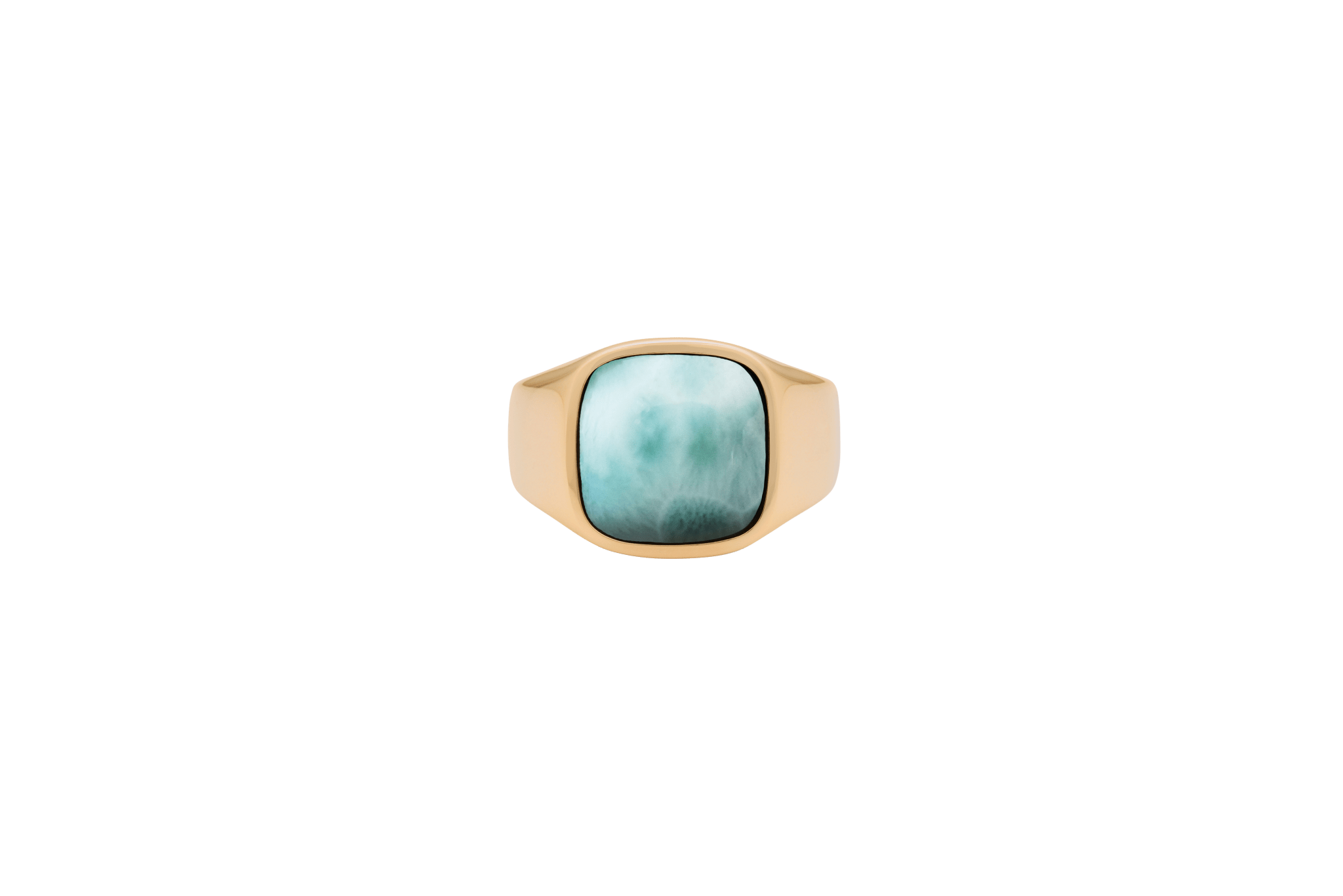 IX Cushion Signet Ring Larimar