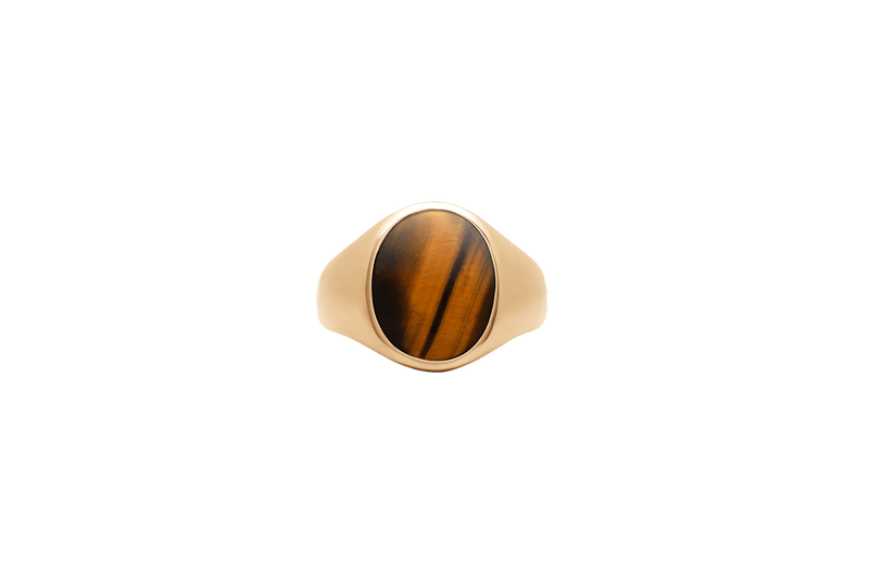 IX Oval Signet Ring Tiger Eye