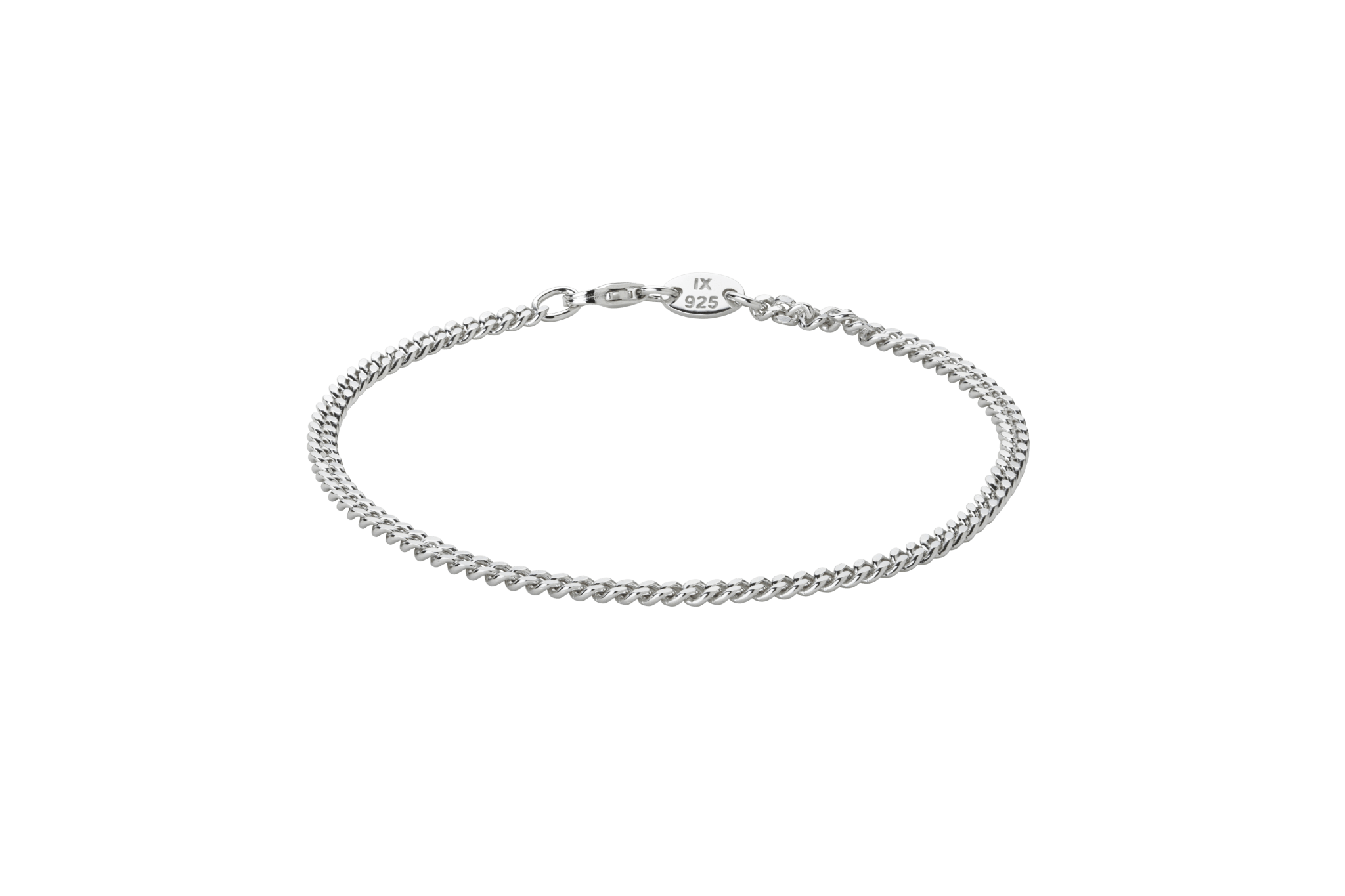 IX Curb Medi Bracelet Silver